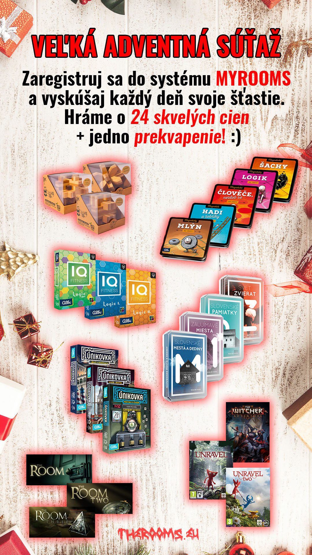 TheRooms.eu – Adventný kalendár 2020 – hraj o množstvo logických stolových či PC hier